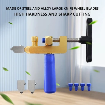 Ръчен керамичен резач с нож колело ролкова машина за рязане Многофункционална отварачка за керамични плочки Издръжлив за домашно DIY рязане