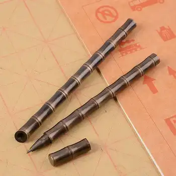 Ръчно изработена бамбукова месингова химикалка Външна тактическа писалка за самозащита Camp Hike Travel Pen Канцеларски материали Офис училищни пособия