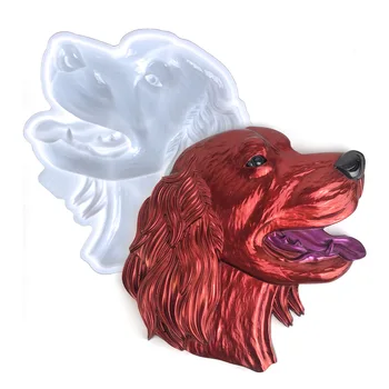  Силиконова форма за кучешка глава, смола епоксидна занаятчийска леярска форма, ръчно изработен подарък за домашно висящо украшение, настолен шкаф арт занаятчийски декор