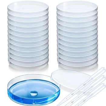 стерилна пластмасова дълбоко прозрачна чиния за лабораторен анализ, училищни проекти, кръвни проби, бактерии, семенна клетъчна култура Dishe