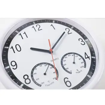 часовник стенен часовник модерен безшумен 10-инчов термометър за измерване на влажността дисплей Начало Кухня стенен часовник