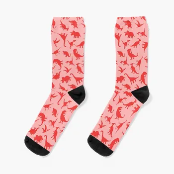 червен динозавър модел чорапи топла зима коледен подарък отвесни чорапи компресия Дамски чорапи Мъжки