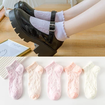 Чорапи Дамски есен и зима плътен цвят Дамски универсален тренд персонализирана ниска тръба плътен цвят дебела игла къси чорапи