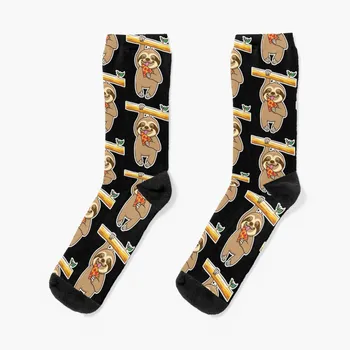 Чорапи за пица с ленивец хип-хоп Коледен дизайнер Мъжки чорапи Дамски