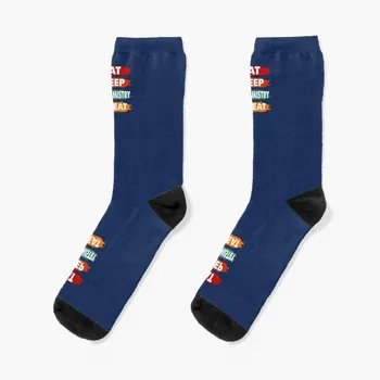 Яжте сън Биохимия Повторение Смешни биохимия Цитати Подарък за биохимик чорапи луксозни чорапи чорапи мъжки мъжки чорапи дамски
