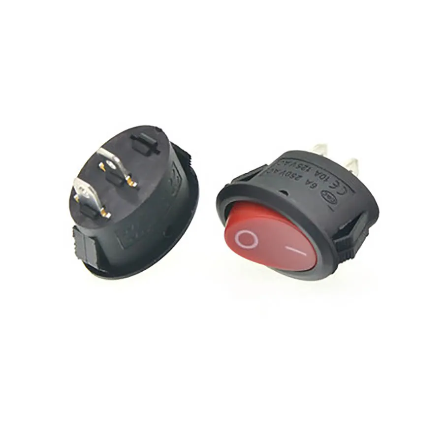 1pcs KCD7 Малък овален превключвател за електрическа кана Настолна лампа Топло червено черно 2 фута 2P / 3P включване-изключване на 6A 10A