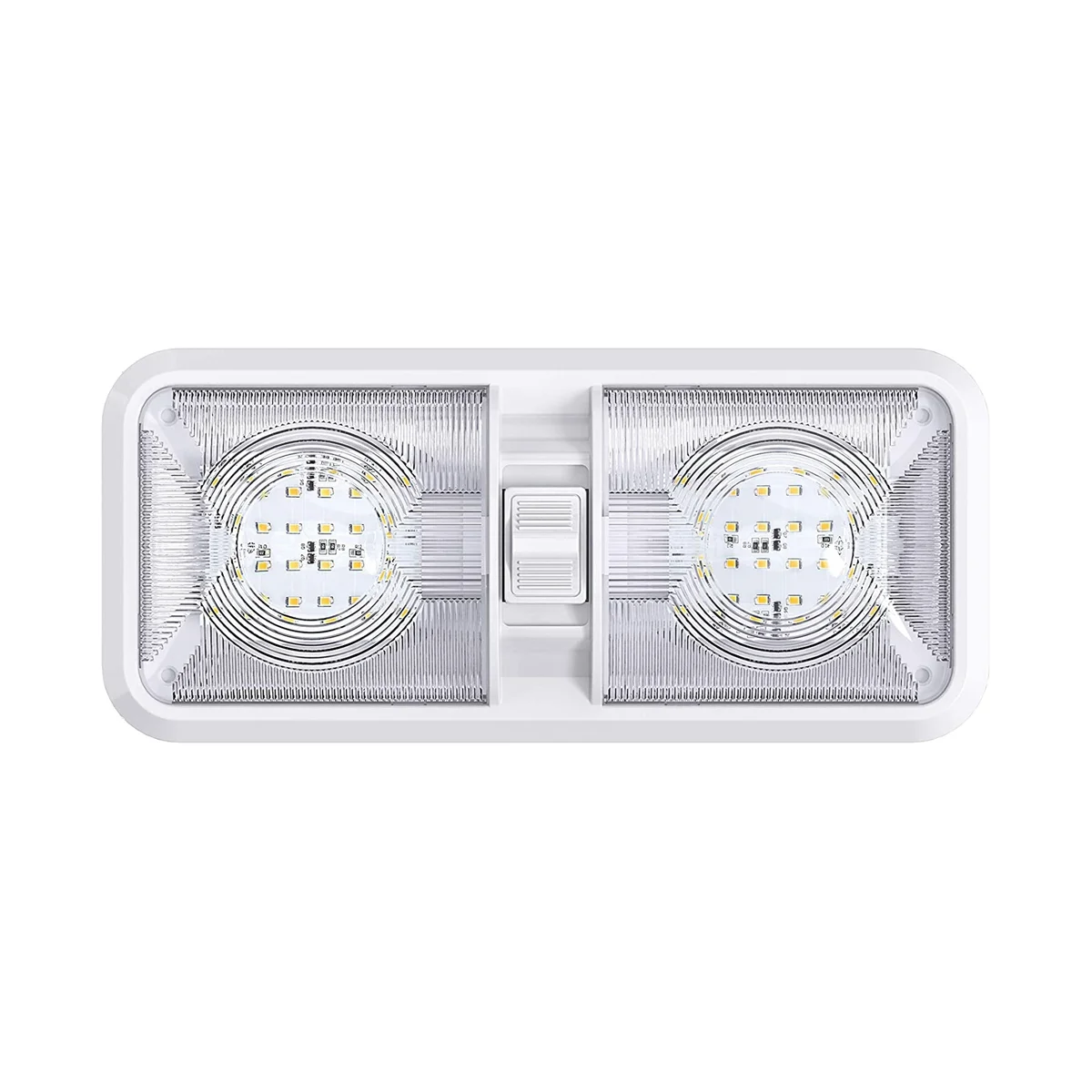 RV интериорни светлини 640 лумена, RV LED таван двойна куполна светлина с превключвател за кола / RV / ремарке / кемпер / лодка, 48 LED 5 пакет