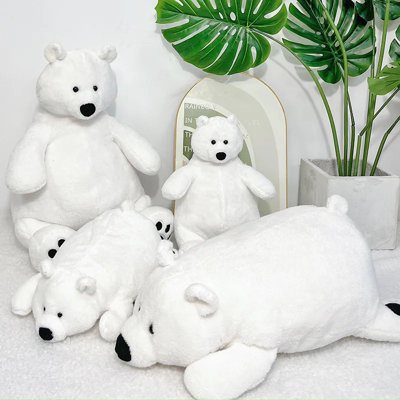 Мека симулация Полярна мечка плюшена плюшена играчка кукла възглавница спалня декорация възглавница сладък бебе дете приятелка рожден ден подарък играчки