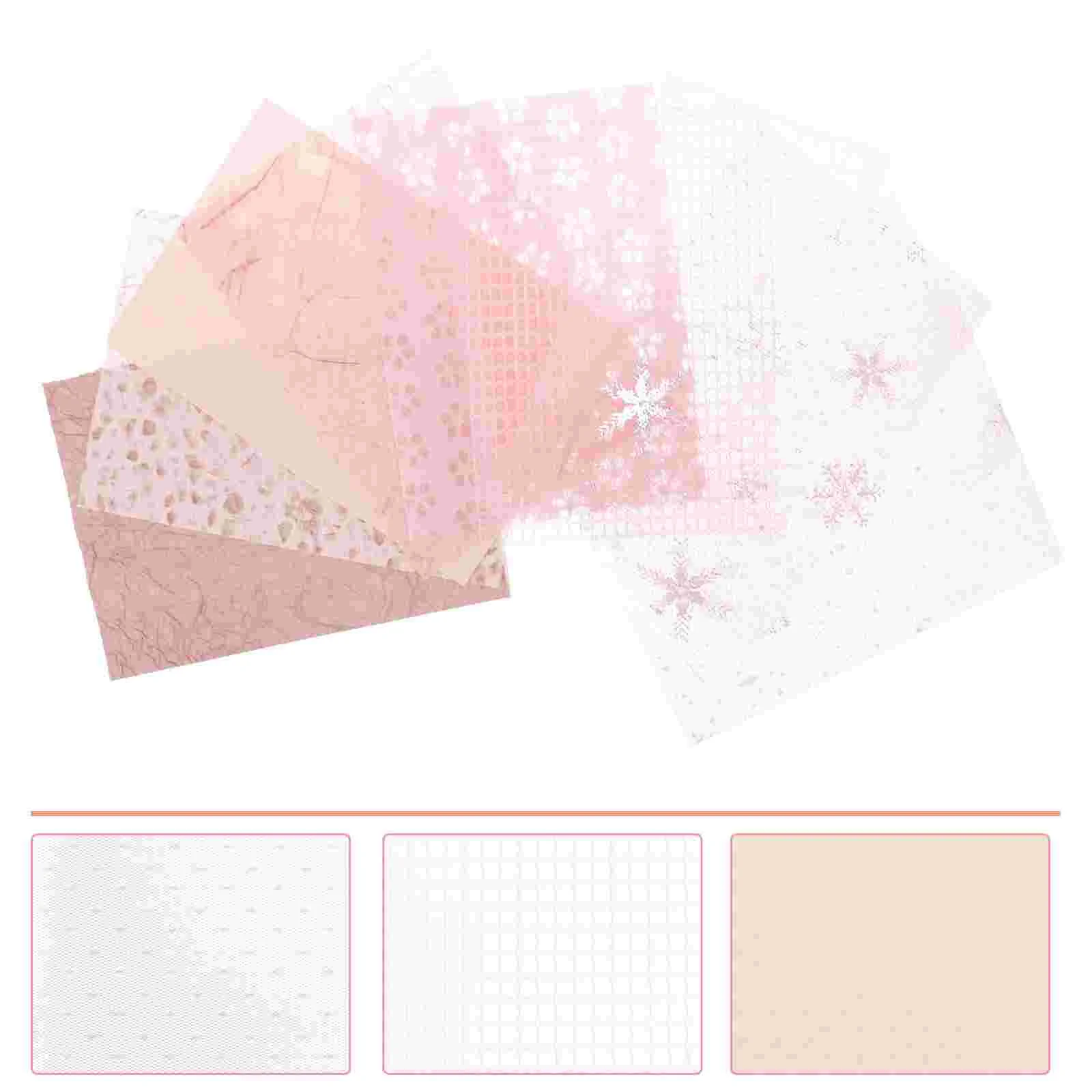10 листа текстурирани ръчно изработени хартиени листове Декоративни хартиени листове за скрапбук Декори за подложка