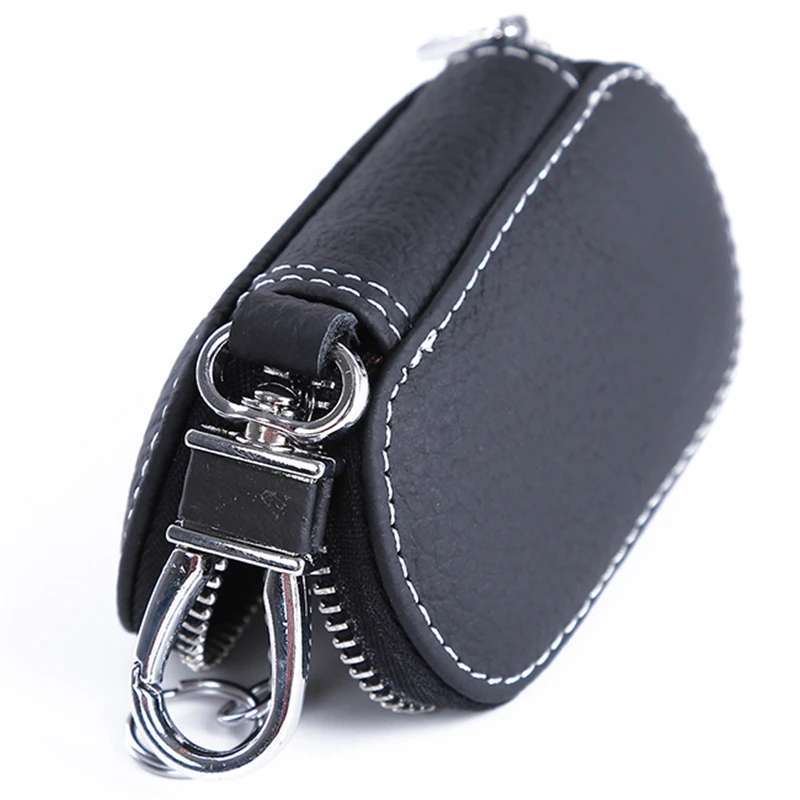 Кожени портфейли за ключове за кола Мъжки ключодържател Организатор на ключове за домашна помощница Жени Ключодържател Обхваща Zipper Key Case Bag Унисекс торбичка чанта