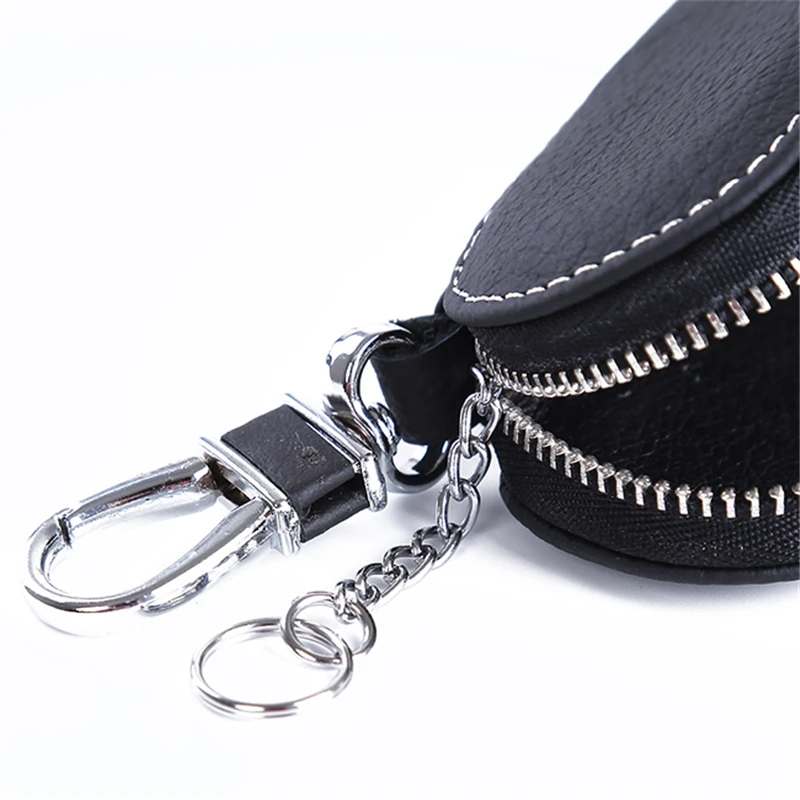Кожени портфейли за ключове за кола Мъжки ключодържател Организатор на ключове за домашна помощница Жени Ключодържател Обхваща Zipper Key Case Bag Унисекс торбичка чанта