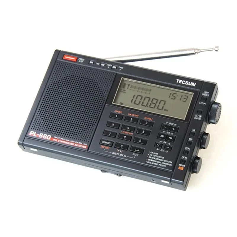 PL-680 Радио FM цифрова настройка Full-Band FM / MW / SBB / PLL синтезиран стерео радио приемник преносим високоговорител