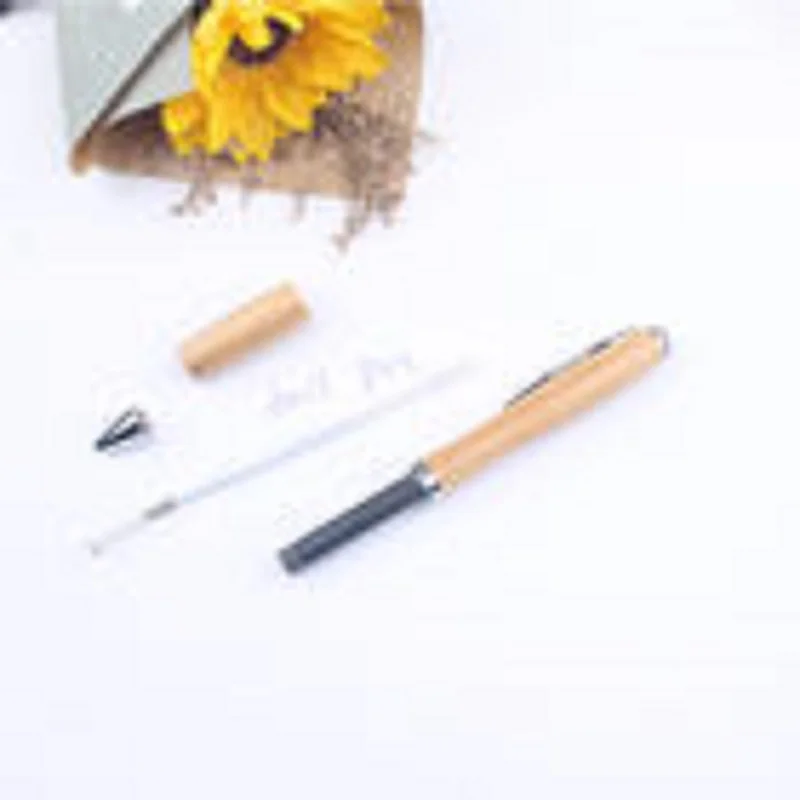 Рециклирана персонализирана дървена гравираща дебела писалка Висококачествена отпечатана персонализирана лого Екологична бамбукова химикалка