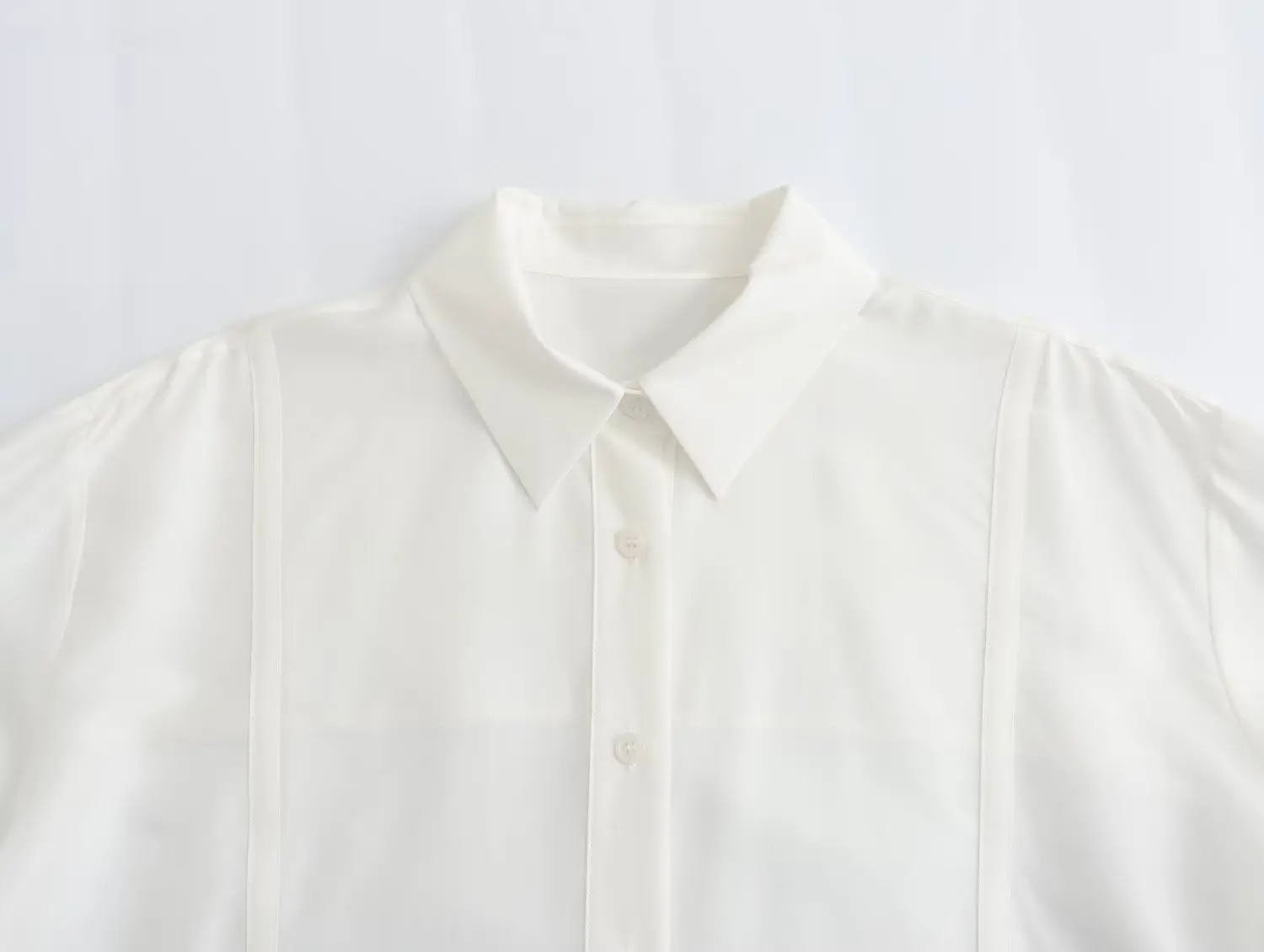 TRAF 2023 Бяла риза Жени Копче нагоре Дълга риза Жени Свободни ризи и блузи с яка за жени Дамска риза с дълъг ръкав