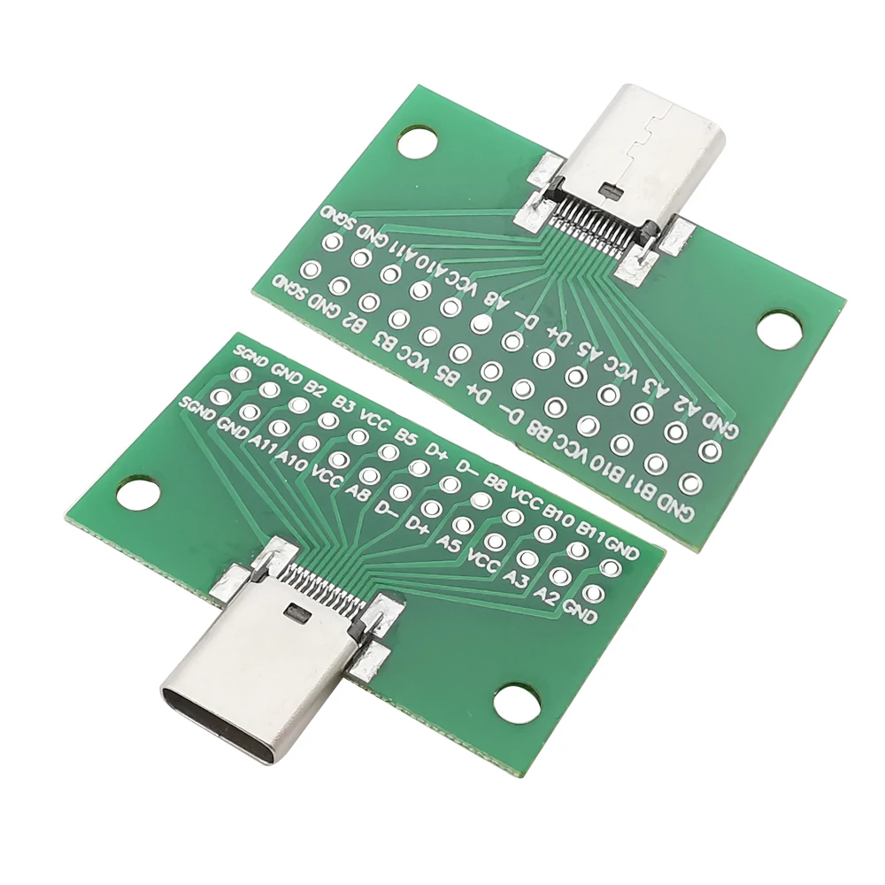10Pcs 2.54mm 24Pin USB 3.1 Type-C женски жак тест PCB съвет адаптер конектори гнездо за пренос на кабел за пренос на кабели за данни